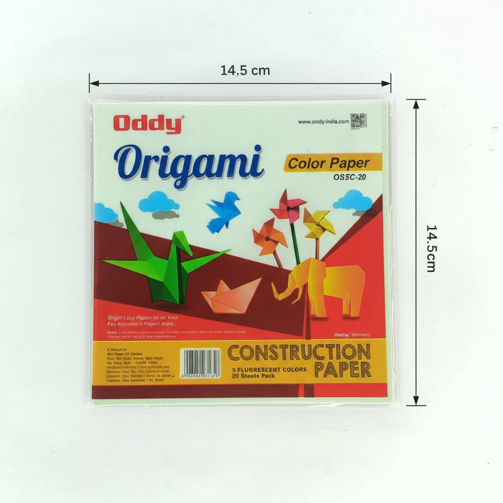Pack of Oddy Origami and Construction Paper on a white background