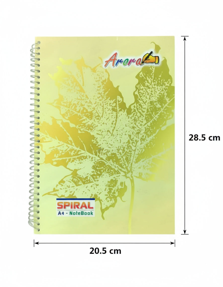 Arora A4 Rule / Single Line Spiral Notebook pg 300