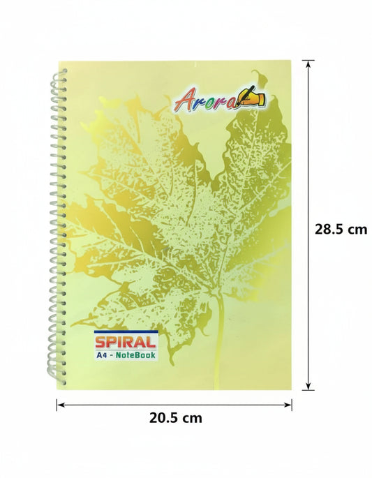Arora A4 Rule / Single Line Spiral Notebook pg 300