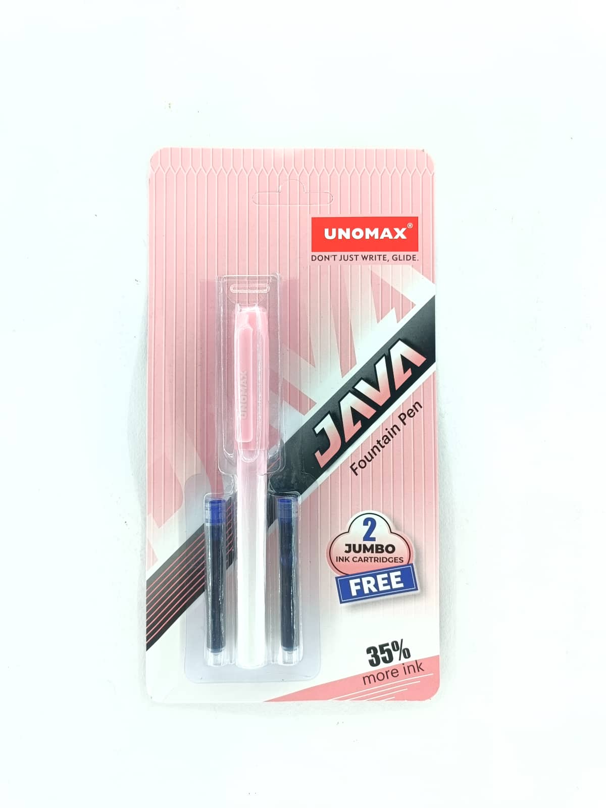 Unomax Java Fountain Pen (2 Jumbo Ink Cartridges Free)