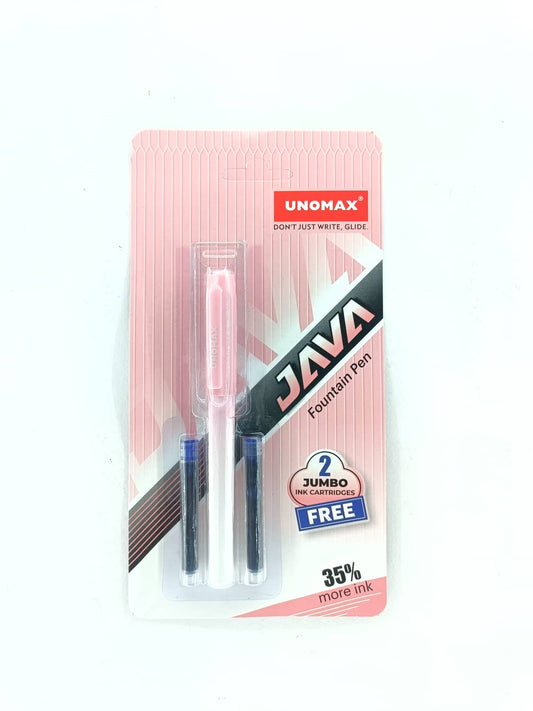 Unomax Java Fountain Pen (2 Jumbo Ink Cartridges Free)