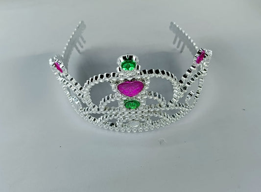 Kids Princess Crown Tiara for Girls Fancy Dress Hair Accessory for Birthday Party, Photoshoot & Gifting (Silver)