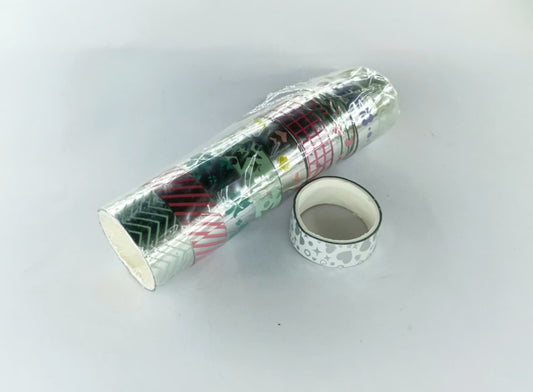 Premium 10-Roll Metallic Washi Tape Set – Multi-Pattern Decorative Craft Tape for Scrapbooking, Journaling, and DIY Arts