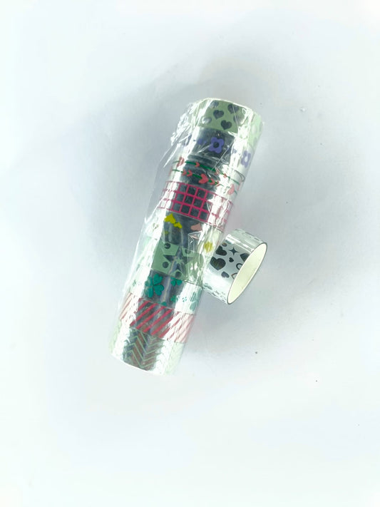 Premium 10-Roll Metallic Washi Tape Set – Multi-Pattern Decorative Craft Tape for Scrapbooking, Journaling, and DIY Arts